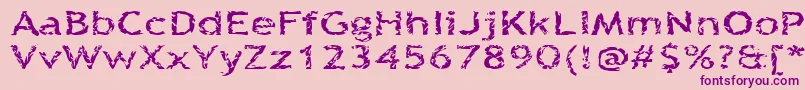 Quinquefoliolate-Schriftart – Violette Schriften auf rosa Hintergrund