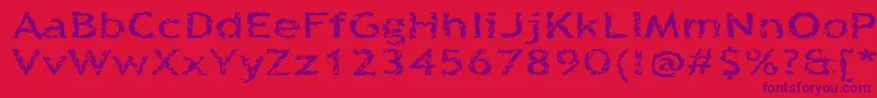 Шрифт Quinquefoliolate – фиолетовые шрифты на красном фоне