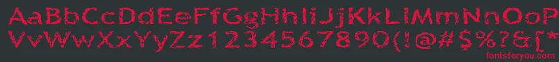 フォントQuinquefoliolate – 黒い背景に赤い文字