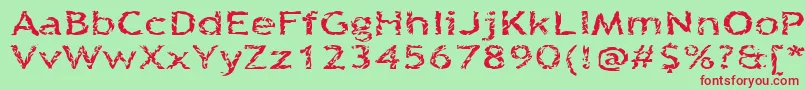 Quinquefoliolate Font – Red Fonts on Green Background