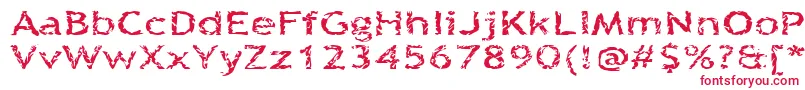 フォントQuinquefoliolate – 白い背景に赤い文字