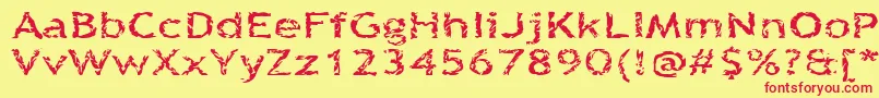 Quinquefoliolate Font – Red Fonts on Yellow Background