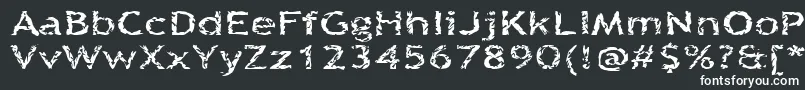 フォントQuinquefoliolate – 黒い背景に白い文字