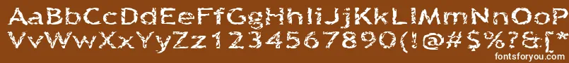 Quinquefoliolate-fontti – valkoiset fontit ruskealla taustalla