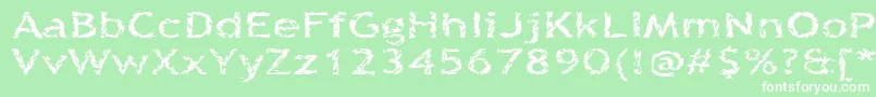 Шрифт Quinquefoliolate – белые шрифты на зелёном фоне