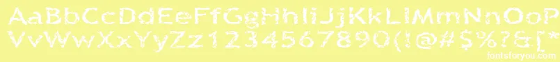 Quinquefoliolate-fontti – valkoiset fontit keltaisella taustalla