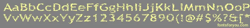 Quinquefoliolate-Schriftart – Gelbe Schriften auf grauem Hintergrund
