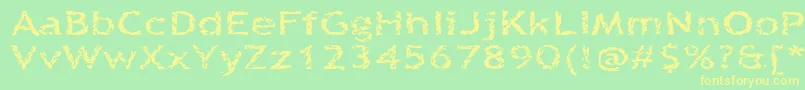 Quinquefoliolate-fontti – keltaiset fontit vihreällä taustalla