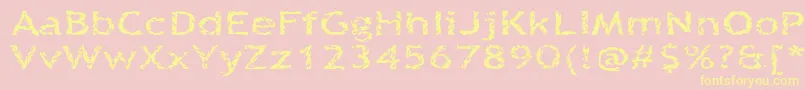 Quinquefoliolate-fontti – keltaiset fontit vaaleanpunaisella taustalla