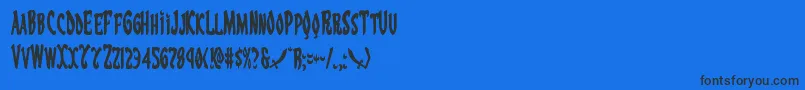Шрифт Eskindarcond – чёрные шрифты на синем фоне