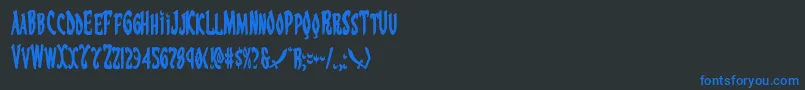 Eskindarcond Font – Blue Fonts on Black Background