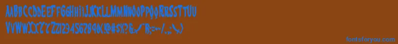 Eskindarcond Font – Blue Fonts on Brown Background