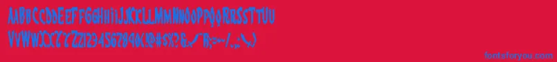 Eskindarcond Font – Blue Fonts on Red Background