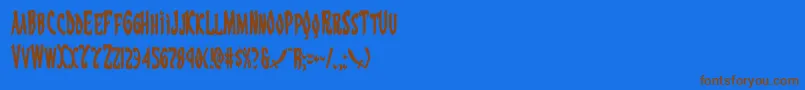 Eskindarcond Font – Brown Fonts on Blue Background