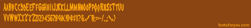 Eskindarcond Font – Orange Fonts on Brown Background