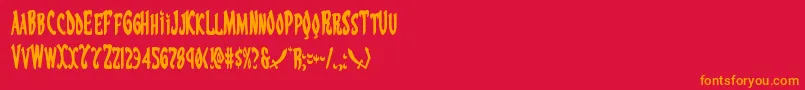 Eskindarcond Font – Orange Fonts on Red Background
