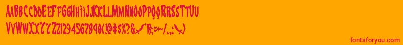 Eskindarcond Font – Red Fonts on Orange Background