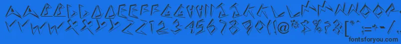 フォントDownbeatRegular – 黒い文字の青い背景