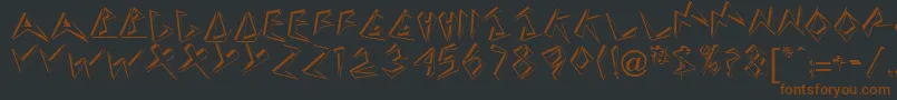 DownbeatRegular-Schriftart – Braune Schriften auf schwarzem Hintergrund