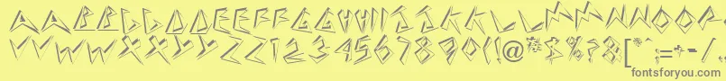 DownbeatRegular Font – Gray Fonts on Yellow Background