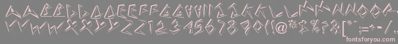 Fonte DownbeatRegular – fontes rosa em um fundo cinza