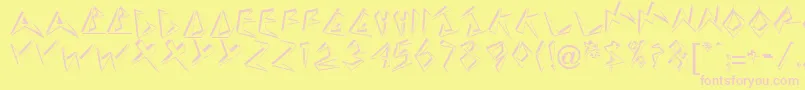 DownbeatRegular Font – Pink Fonts on Yellow Background