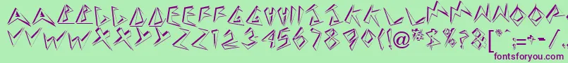 DownbeatRegular Font – Purple Fonts on Green Background