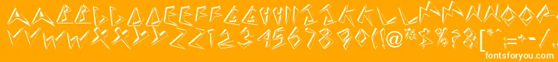 Fonte DownbeatRegular – fontes brancas em um fundo laranja