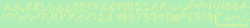 DownbeatRegular Font – Yellow Fonts on Green Background