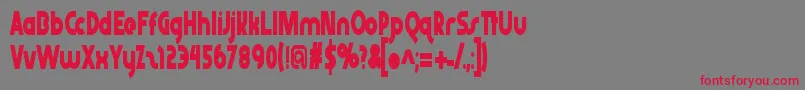 フォントAbraxeousnarrow – 赤い文字の灰色の背景