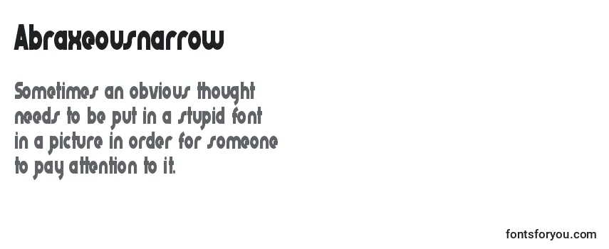 Review of the Abraxeousnarrow Font