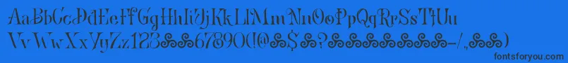 Шрифт BronwenDemo – чёрные шрифты на синем фоне