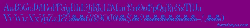 BronwenDemo-Schriftart – Blaue Schriften auf violettem Hintergrund