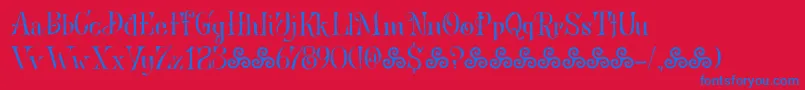 BronwenDemo Font – Blue Fonts on Red Background