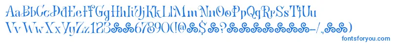フォントBronwenDemo – 白い背景に青い文字