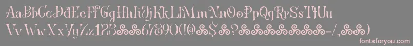 BronwenDemo-fontti – vaaleanpunaiset fontit harmaalla taustalla