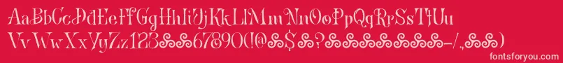 BronwenDemo Font – Pink Fonts on Red Background