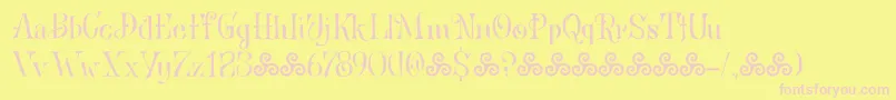 Шрифт BronwenDemo – розовые шрифты на жёлтом фоне