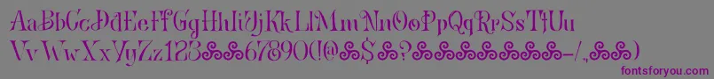 フォントBronwenDemo – 紫色のフォント、灰色の背景