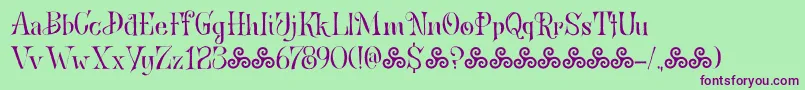 BronwenDemo-Schriftart – Violette Schriften auf grünem Hintergrund