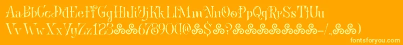 Шрифт BronwenDemo – жёлтые шрифты на оранжевом фоне