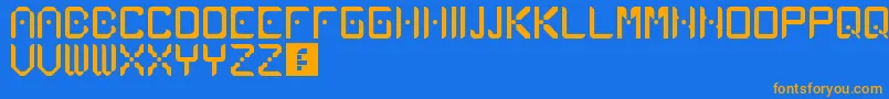 Atlancia Font – Orange Fonts on Blue Background