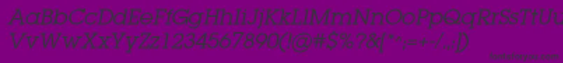 Czcionka LugabookBookOblique – czarne czcionki na fioletowym tle