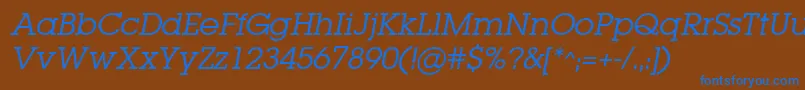 LugabookBookOblique Font – Blue Fonts on Brown Background