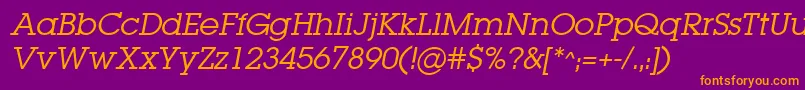 LugabookBookOblique Font – Orange Fonts on Purple Background