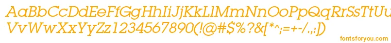 LugabookBookOblique Font – Orange Fonts on White Background