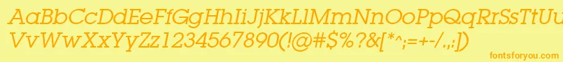 Police LugabookBookOblique – polices orange sur fond jaune