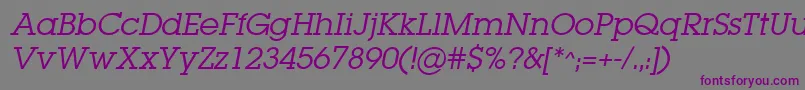 LugabookBookOblique Font – Purple Fonts on Gray Background