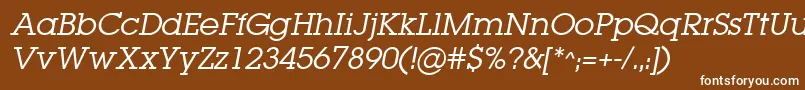 LugabookBookOblique Font – White Fonts on Brown Background