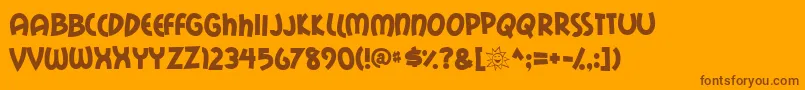 MailRayStuff-Schriftart – Braune Schriften auf orangefarbenem Hintergrund